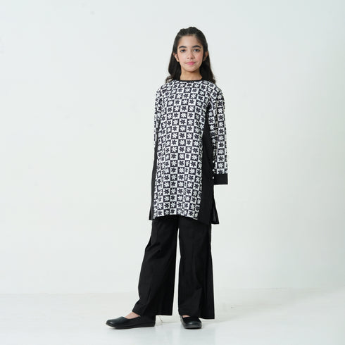 Black Printed 3pc Eastern Set